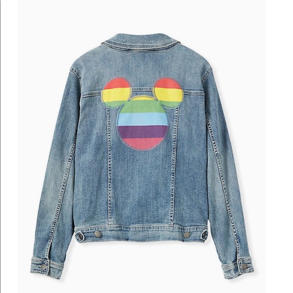 torrid Jackets & Blazers - Torrid Sz 0 Disney Mickey Rainbow Denim Jacket